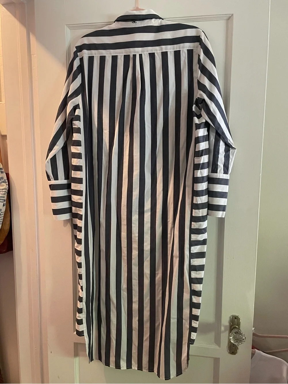 Shirty Luxury Brand Striped Midi Shirt Dress - Black & White - Sz S - NWT - Picture 5 of 12
